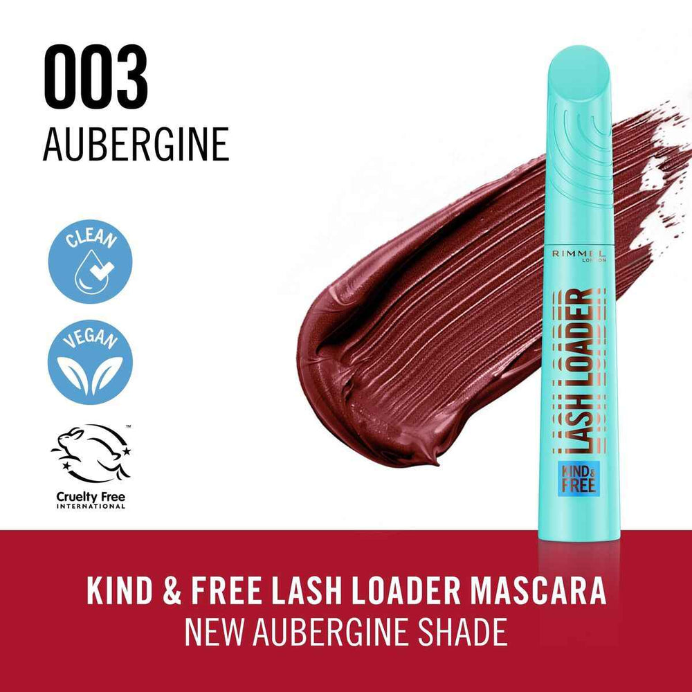 Rimmel London Kind y Free Lash Loader Máscara De Pestañas 003-Aubergine, 9,5 ml