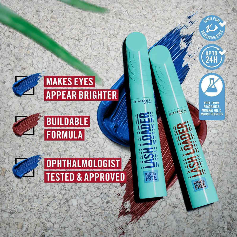 Rimmel London Kind y Free Lash Loader Máscara De Pestañas 003-Aubergine, 9,5 ml