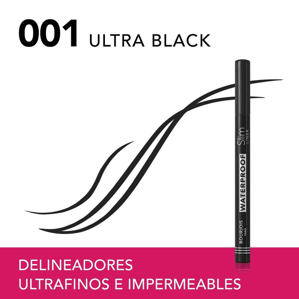 Bourjois Slim Liner Delineador De Ojos Waterproof 001-Ultra Black 1 U