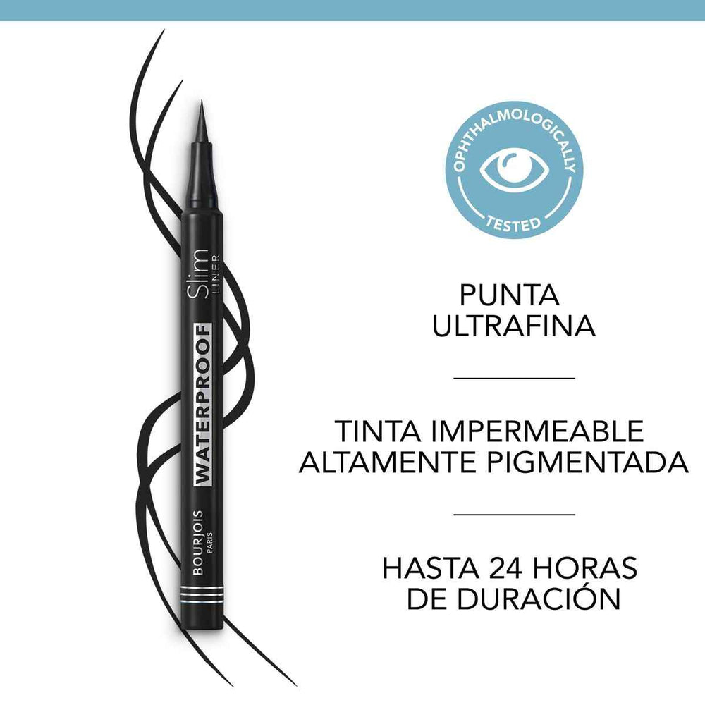 Bourjois Slim Liner Delineador De Ojos Waterproof 001-Ultra Black 1 U