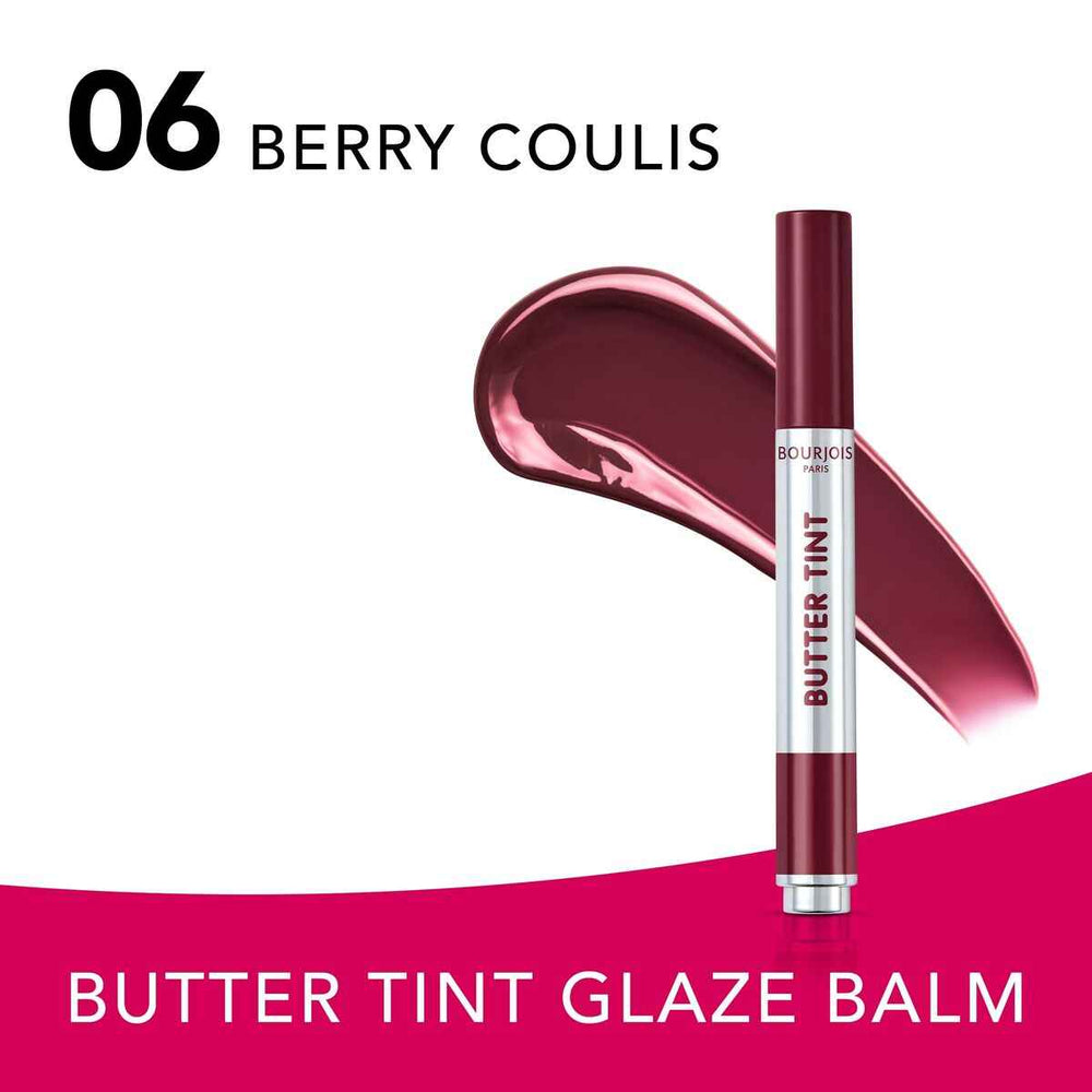 Bourjois Butter Tint Lip Glaze Bálsamo Labial 06-Berry Coulis Unisex, 2 g