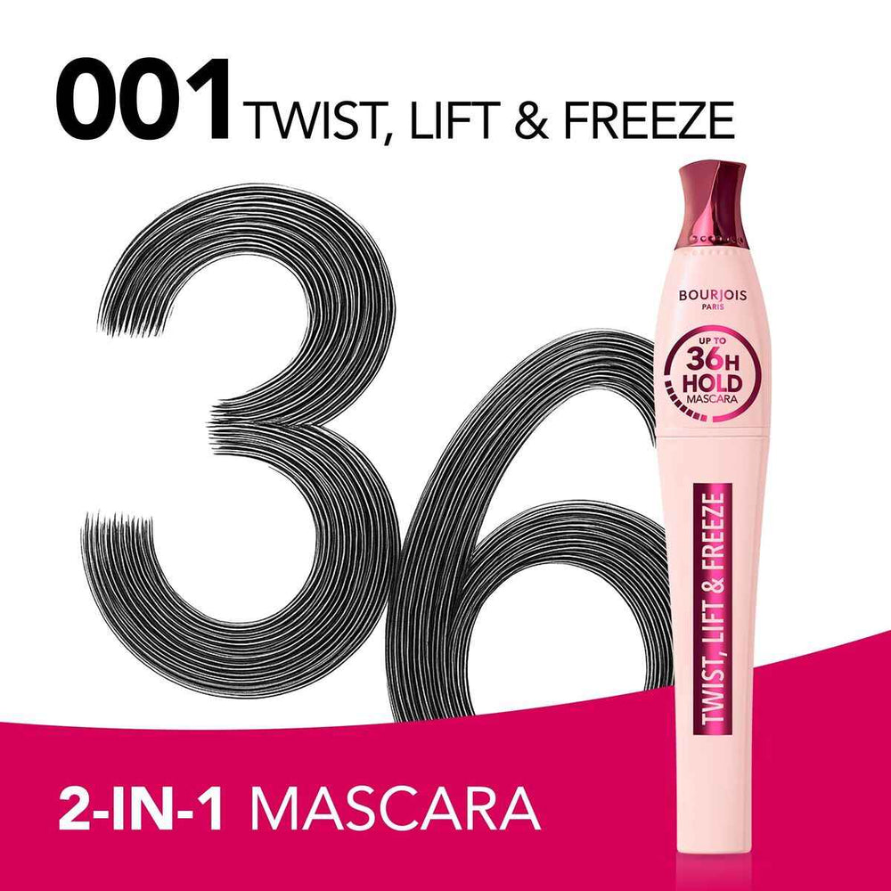 Bourjois Twist, Lift y Freeze – Mascara 36h Hold Unisex, 8 ml