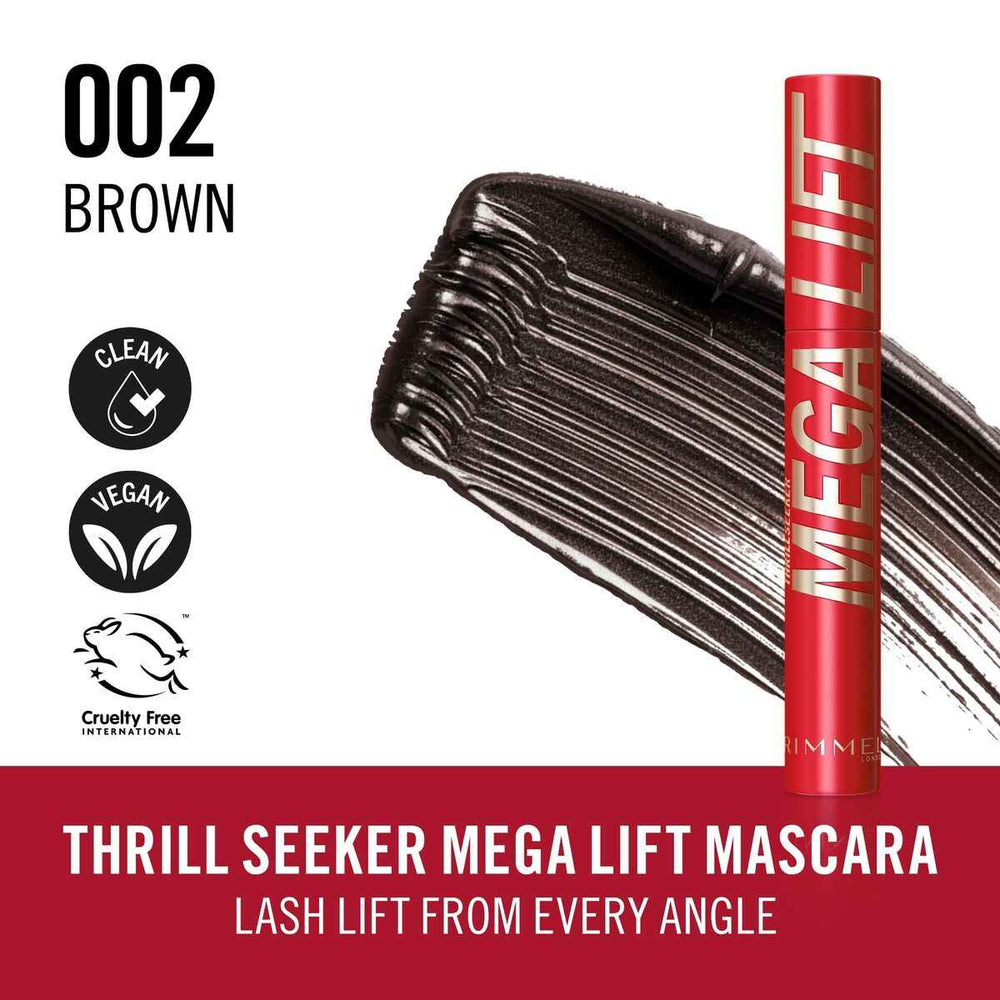 Rimmel London Thrill Seeker Megalift Máscara De Pestañas 002-Brown, 12,5 ml