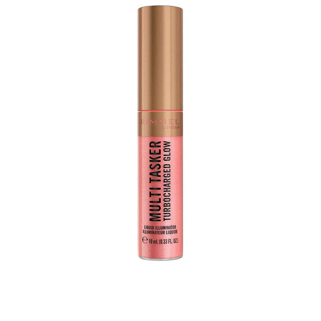 Rimmel London Multi Tasker Turbocharged Iluminador Líquido 002-Rosy Rebel, 10 ml