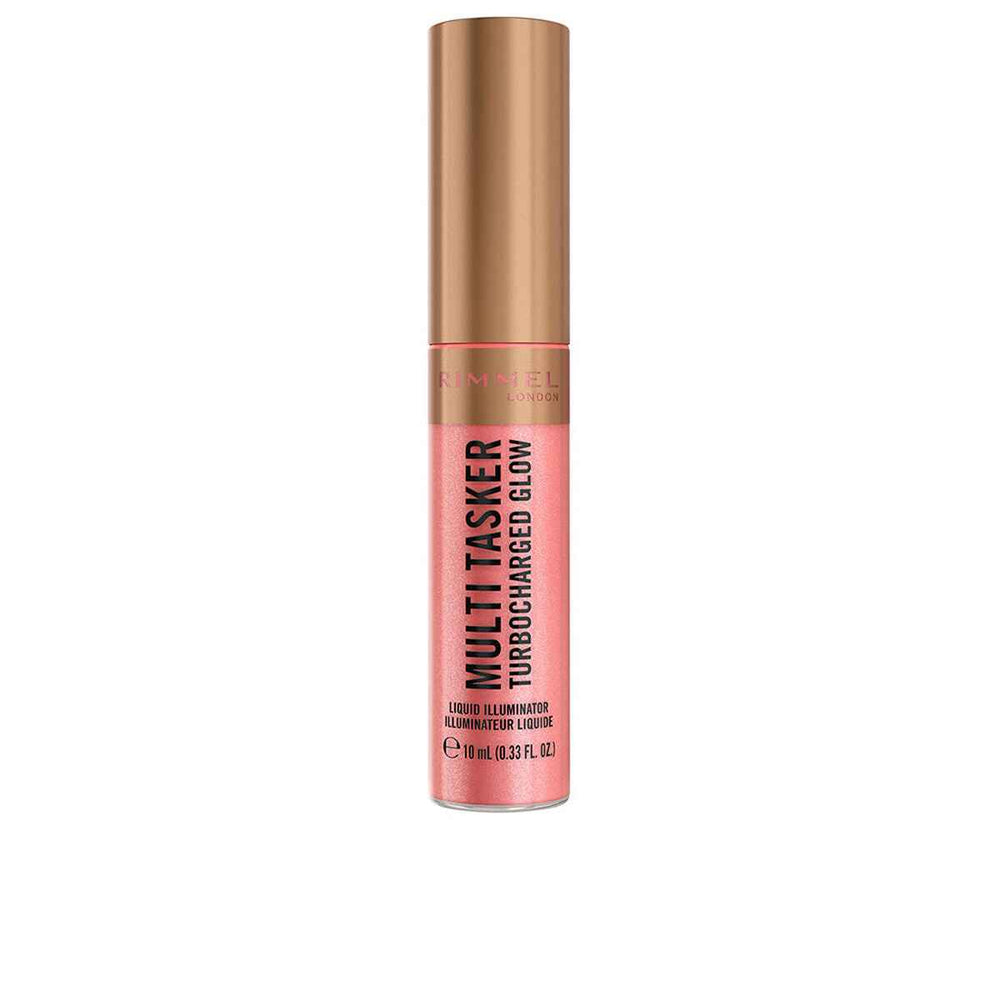 Rimmel London Multi Tasker Turbocharged Iluminador Líquido 002-Rosy Rebel, 10 ml