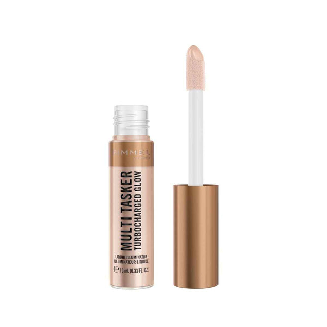 Rimmel London Multi Tasker Turbocharged Iluminador Líquido 004-Chelsea Glow, 10 ml