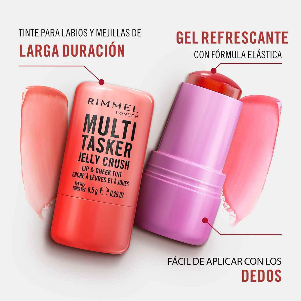 Rimmel London Multitasker Jelly Crush Colorete y Pintalabios En Stick 300-Peachy Punch Unisex, 8,5 g
