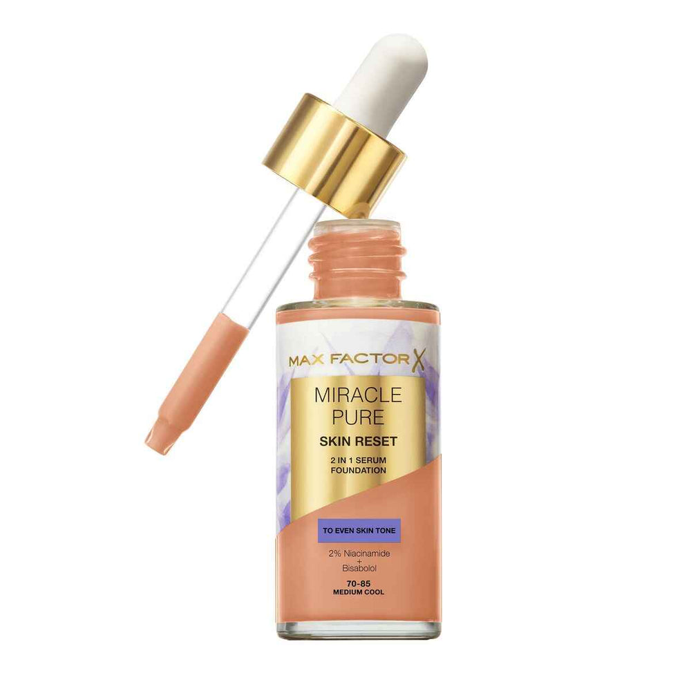 MAX Factor Miracle Pure Sérum Renovador 2 En 1 Medium Cool Unisex, 30 ml