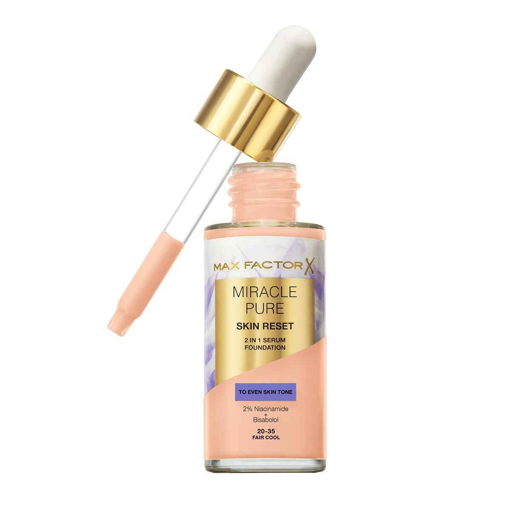 MAX Factor Miracle Pure Sérum Renovador 2 En 1 Fair Cool Unisex, 30 ml