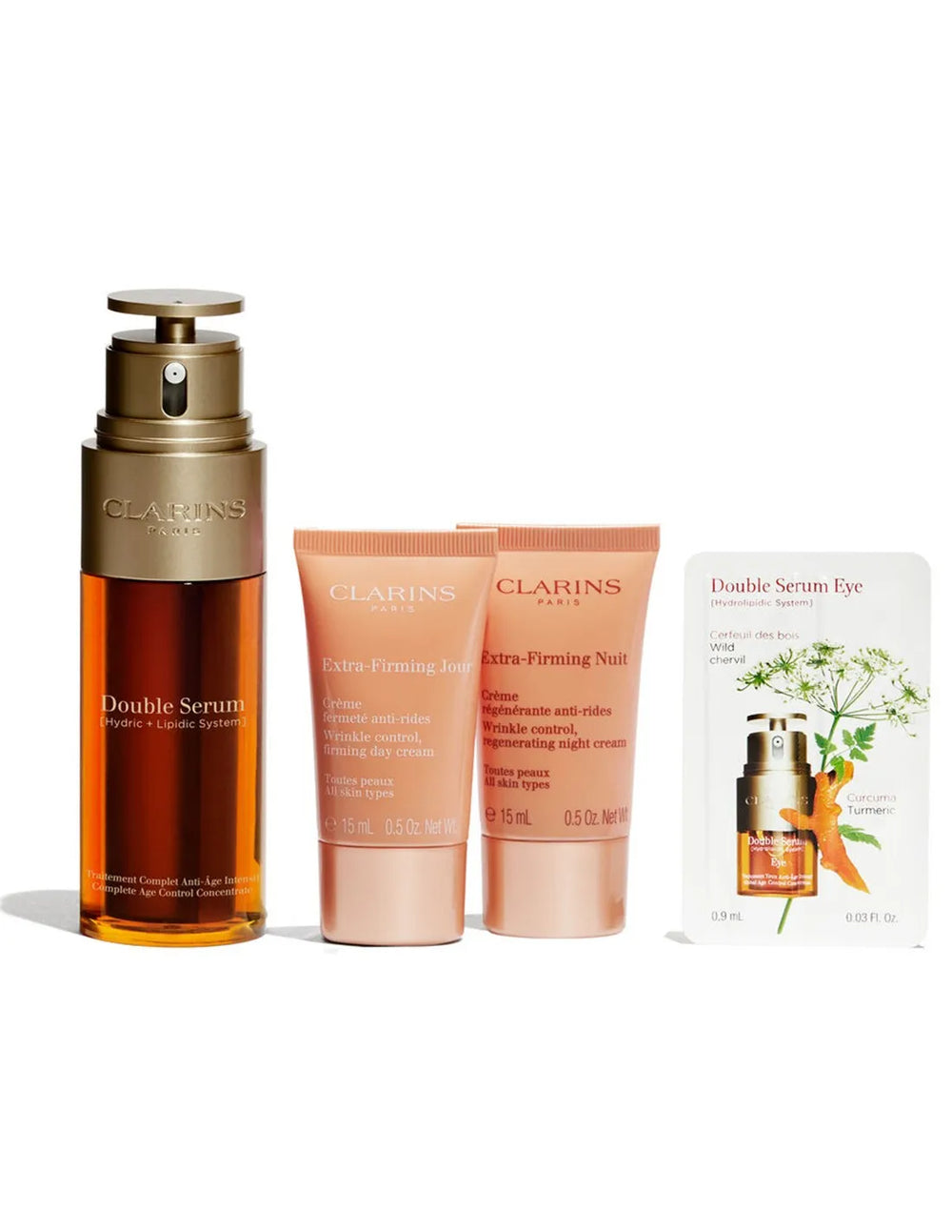 Set Clarins Doble – Serum 50 ml Extra Firm 15 ml Noche 15 ml@ Unisex