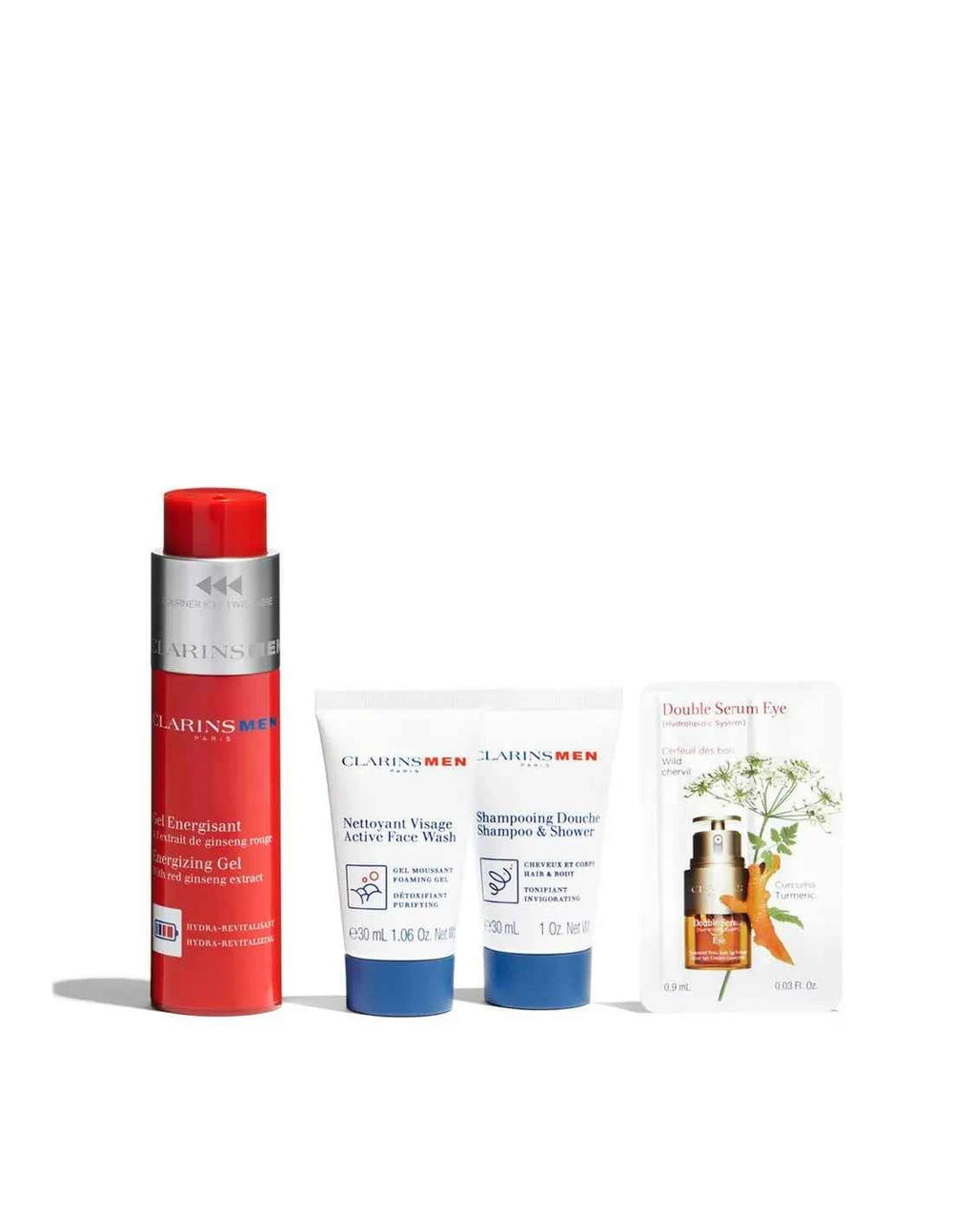 Set Clarins Men – Gel Energizante 50 ml Champu 30 ml Limpiador 30m@ Unisex
