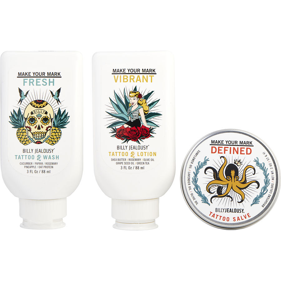 Billy Jealousy Marked Iv Life Tattoo Care Kit (Make Your Mark Fresh Wash 88ml, Make Vibrant Lotion Defined Salve 60ml)