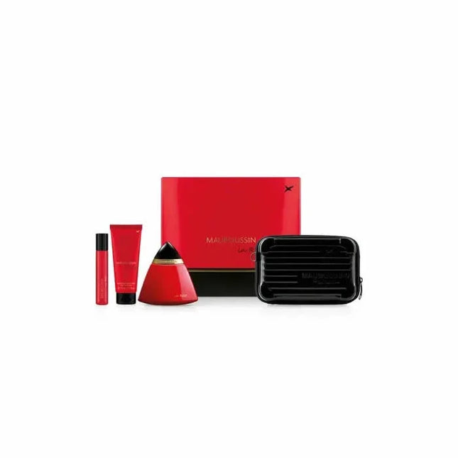 Mauboussin In Red – Eau de Parfum for Men Spray 100 ml, Set 4 Pieces