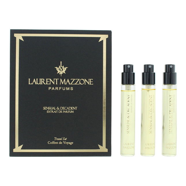 Laurent Mazzone Set Trio Laurent Mazzone Sensual & Decadent – Extrait de Parfum Unisex, 3 pcs, 15 ml