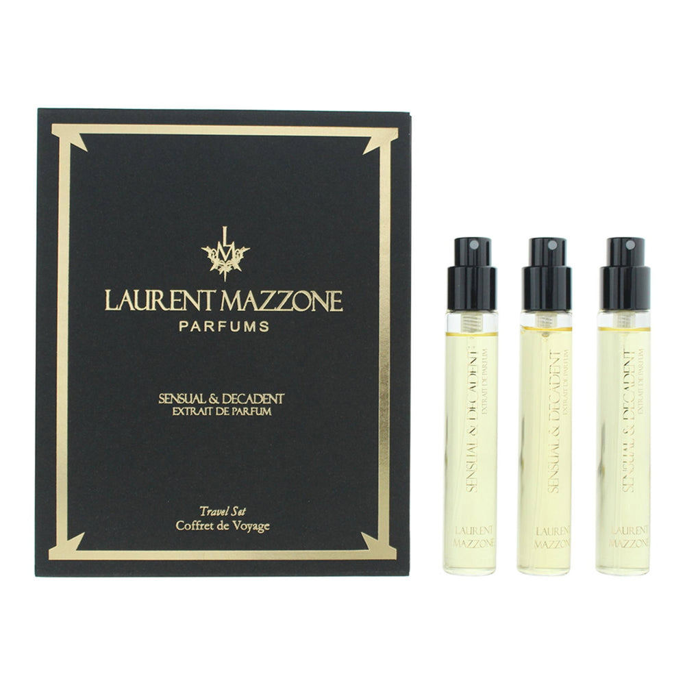 Laurent Mazzone Set Trio Laurent Mazzone Sensual & Decadent – Extrait de Parfum Unisex, 3 pcs, 15 ml