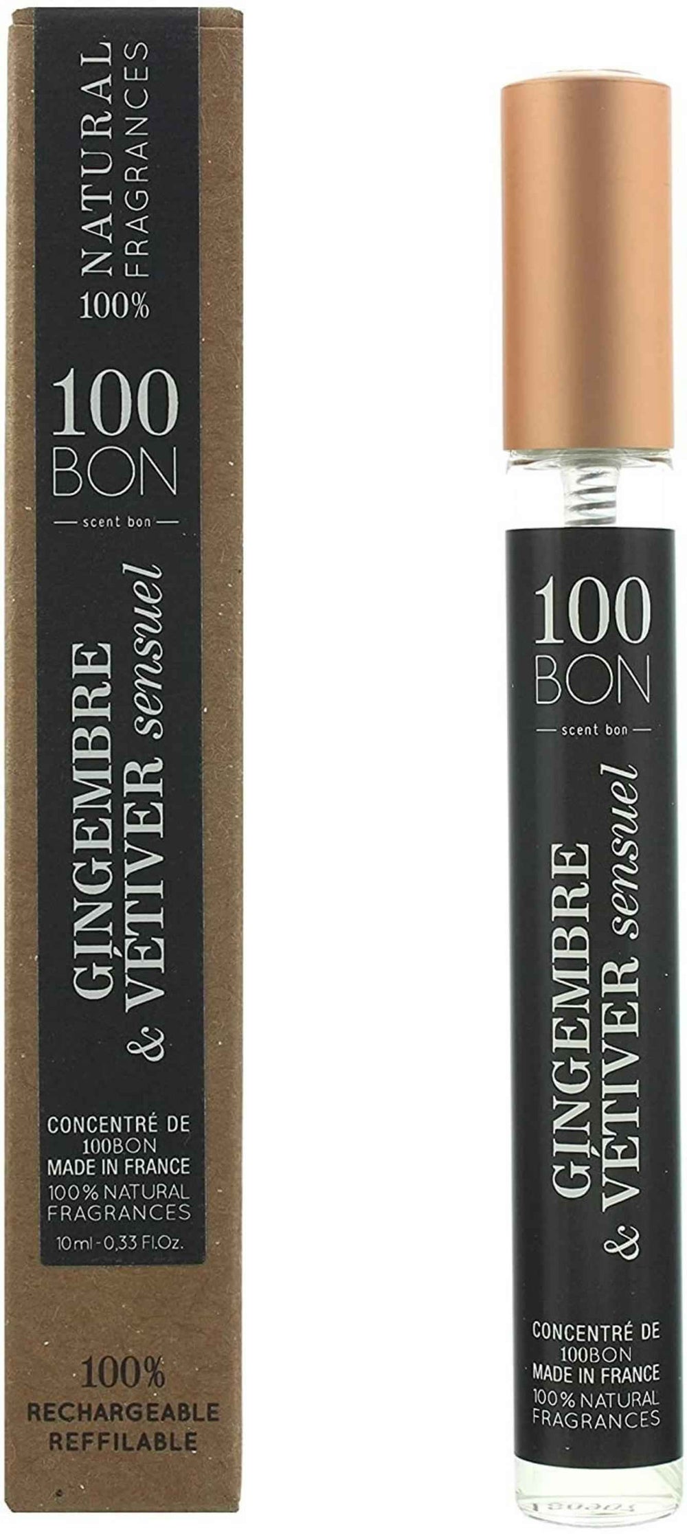 100 Bon Gingembre & Vetiver Sensuel – Eau de Parfum Unisex, 10 ml