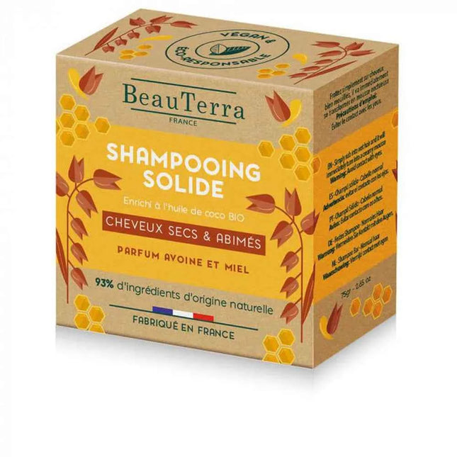 Beauterra Solide Champú De Avena y Miel Unisex, 75 g