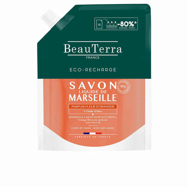 Beauterra Marseille Jabón Flor De Naranjo Recarga Unisex, 900 ml