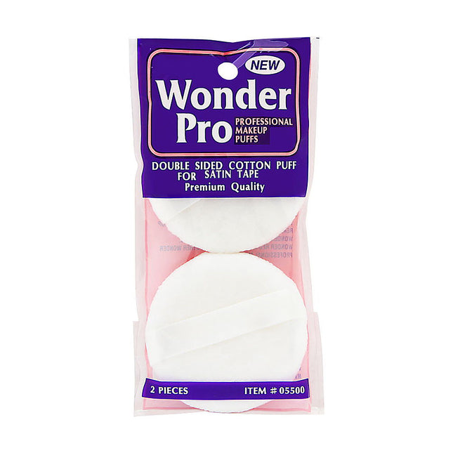 Wonder Pro Double Sided Cotton Puff With Satin Tape