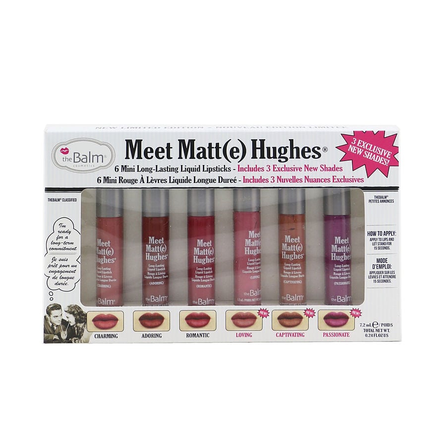 Thebalm Meet Matt(E) Hughes 6 Mini Long Lasting Liquid Lipsticks Kit 1.2ml/0.04oz