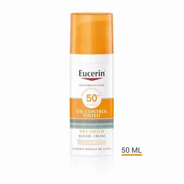 Eucerin Oil Control Dry Touch – Gel Crema SPF50+ Tinted Light Unisex, 50 ml