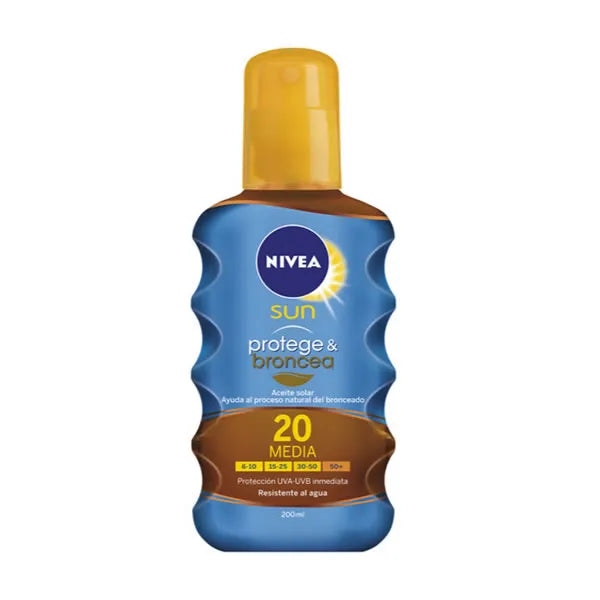 Nivea Sun Protect And Bronze Tan Activating Protecting Oil Spf20 Unisex, 200 ml