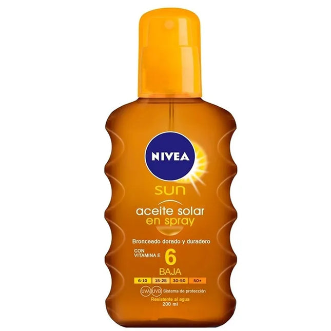 Nivea Sun Oil – Spray Spf 6 Unisex, 200 ml