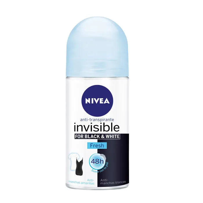 Nivea For Black And White Roll On Fresh Unisex, 50 ml