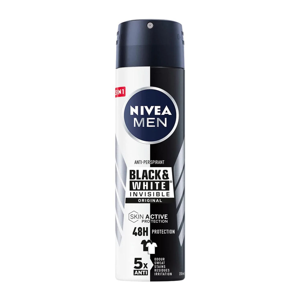 Nivea Men Black y White Desodorante Original 150 ml – Spray Unisex
