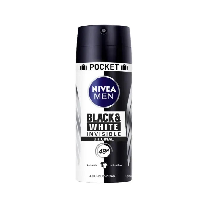 Nivea Men Black & White Invisible Original – Deodorant Spray Unisex, 100 ml