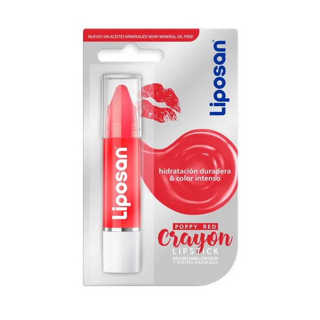 Liposan Crayon Lip Balm With Colour Poppy Red Unisex