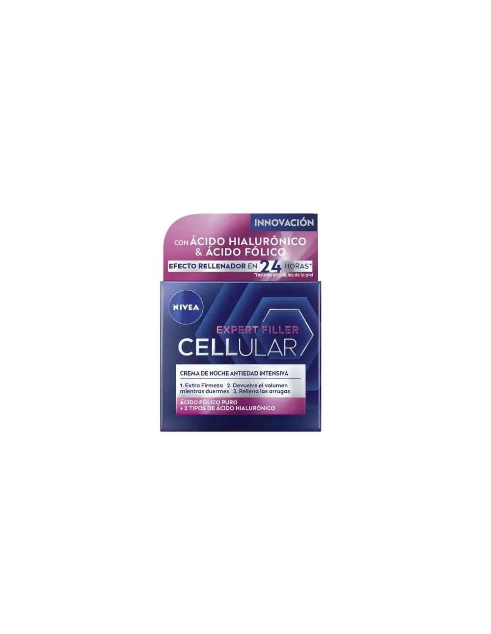 Nivea Cellular Filler Hialurónico y Fólico Crema Noche Unisex, 50 ml
