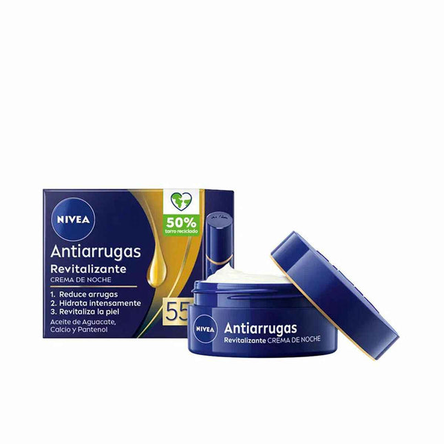 Nivea Anti-Arrugas 55 Crema Cuidado Revitalizante Noche Unisex, 50 ml