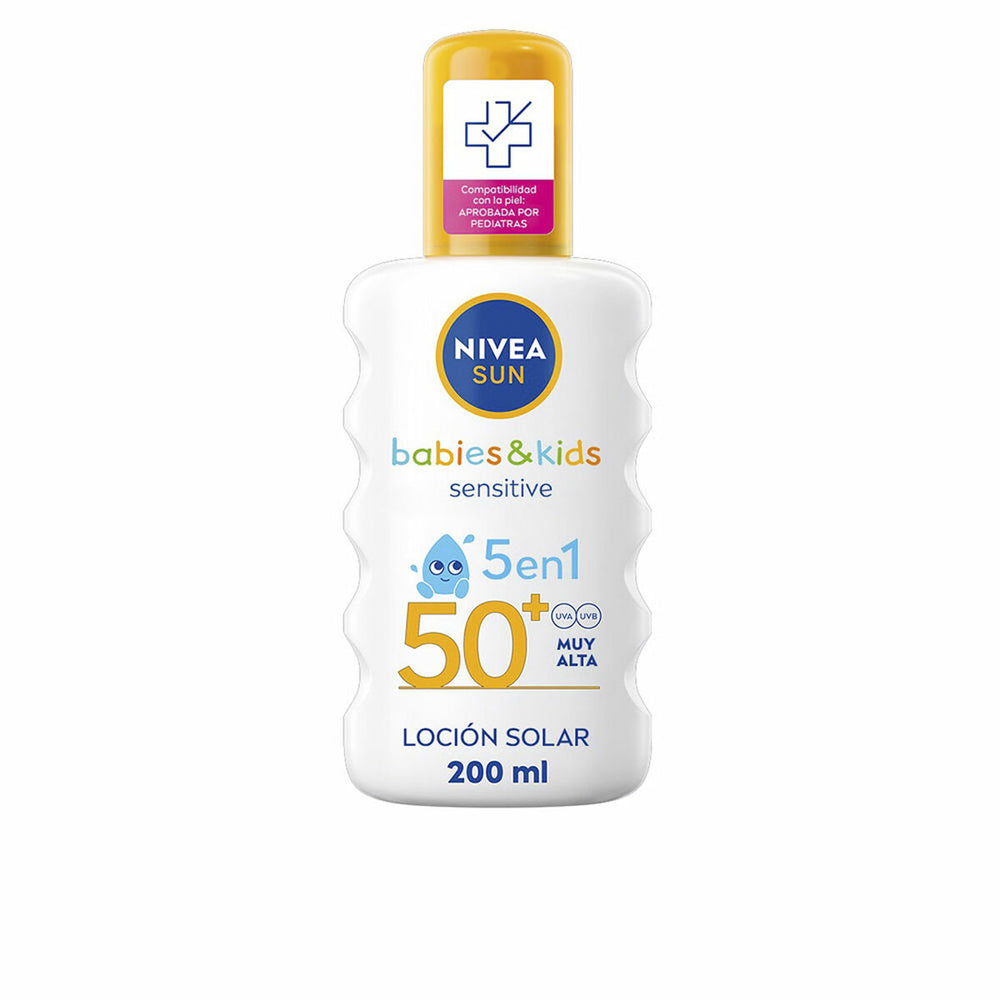 Nivea Sun Babies y Kids Loción Solar 5 En 1 Spf50 Unisex, 200 ml