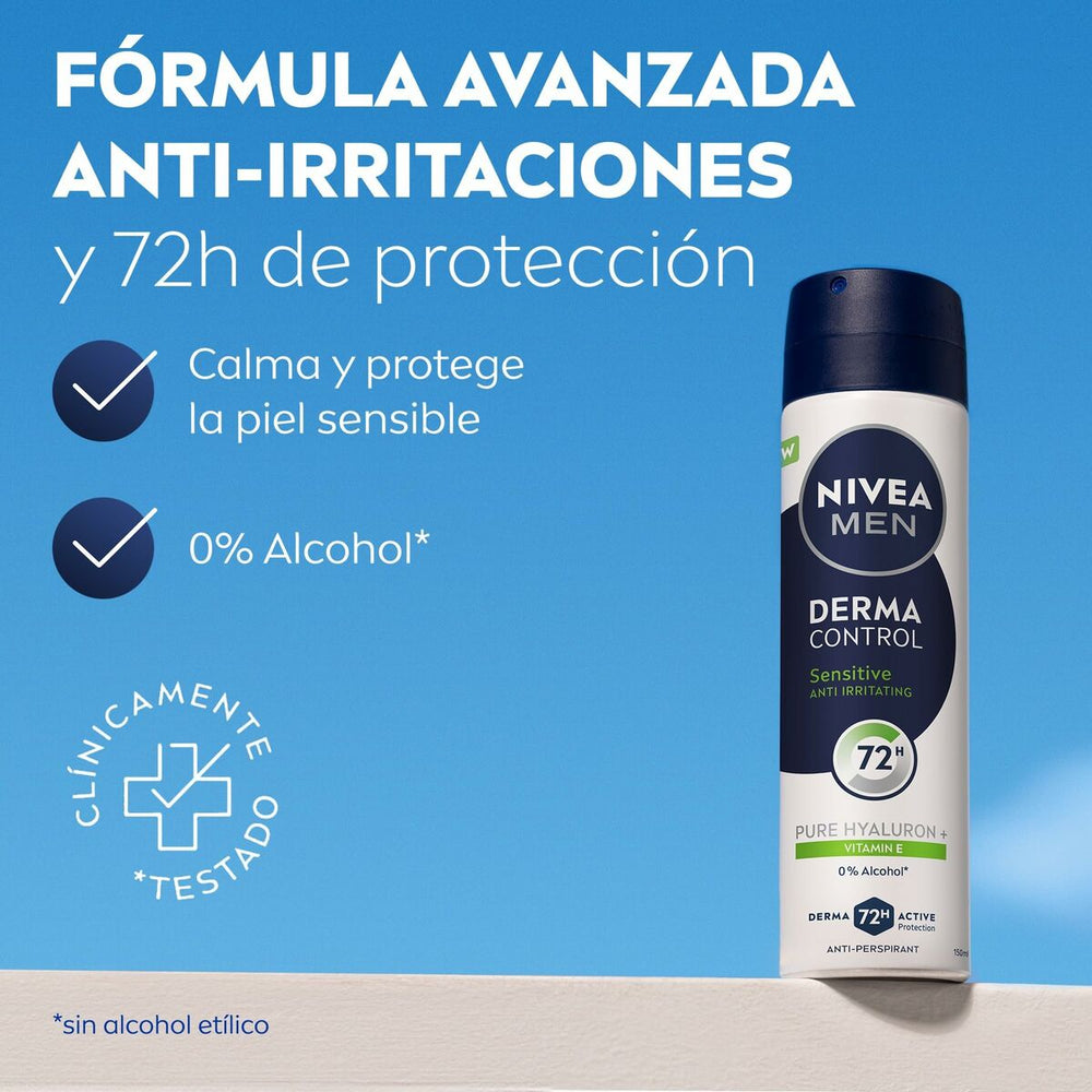 Nivea Derma Control Sensitive Desodorante – Spray Unisex, 250 ml