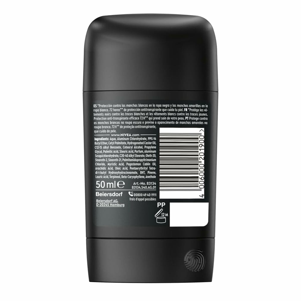 Nivea Men Black y White Invisible Original Desodorante Stick Unisex, 50 ml