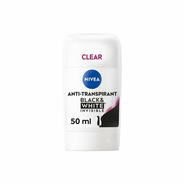 Nivea Black y White Invisible Desodorante Stick Unisex, 50 ml