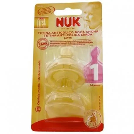 NUK Tetina Ancha First Choice 1 M Latex 2 Units Nuk
