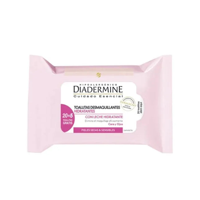 Diadermine Moisturizing Makeup Remover Wipes Unisex, 25 Units