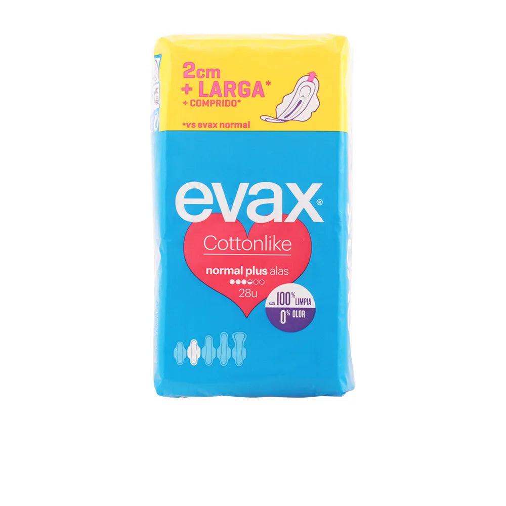 EVAX Cottonlike Normal Plus With Wings Sanitary Towels, 28 Units
