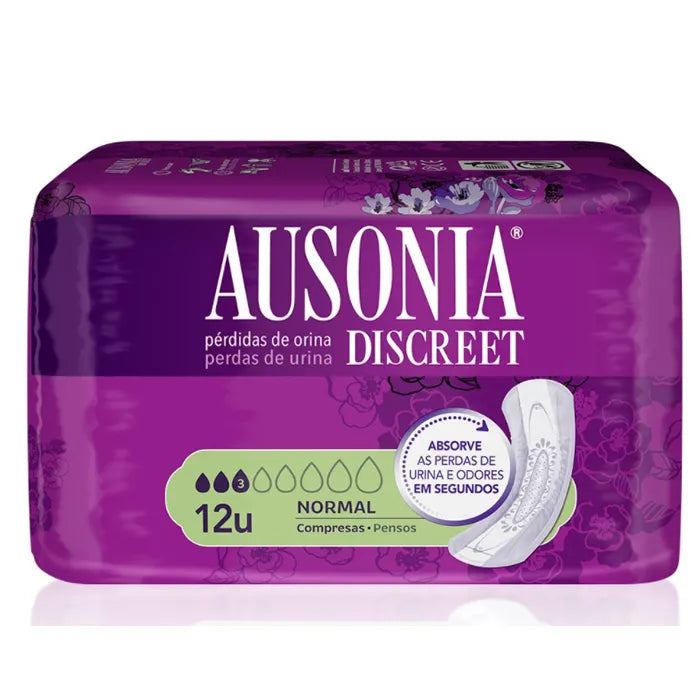 Ausonia Discreet Sanitary Towels Normal Urinary Incontinence, 12 Units