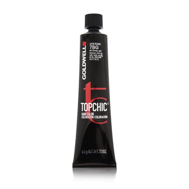 Goldwell TopChic – Permanent Hair Dye for Women, 7BG Middle Blonde Beige Gold, 60 ml
