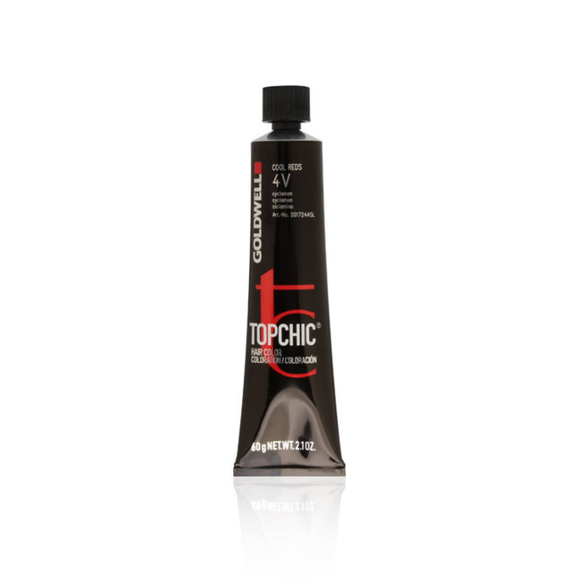 Goldwell TopChic – Permanent Hair Dye for Women, 4V Medium Brown Violet, 60 ml