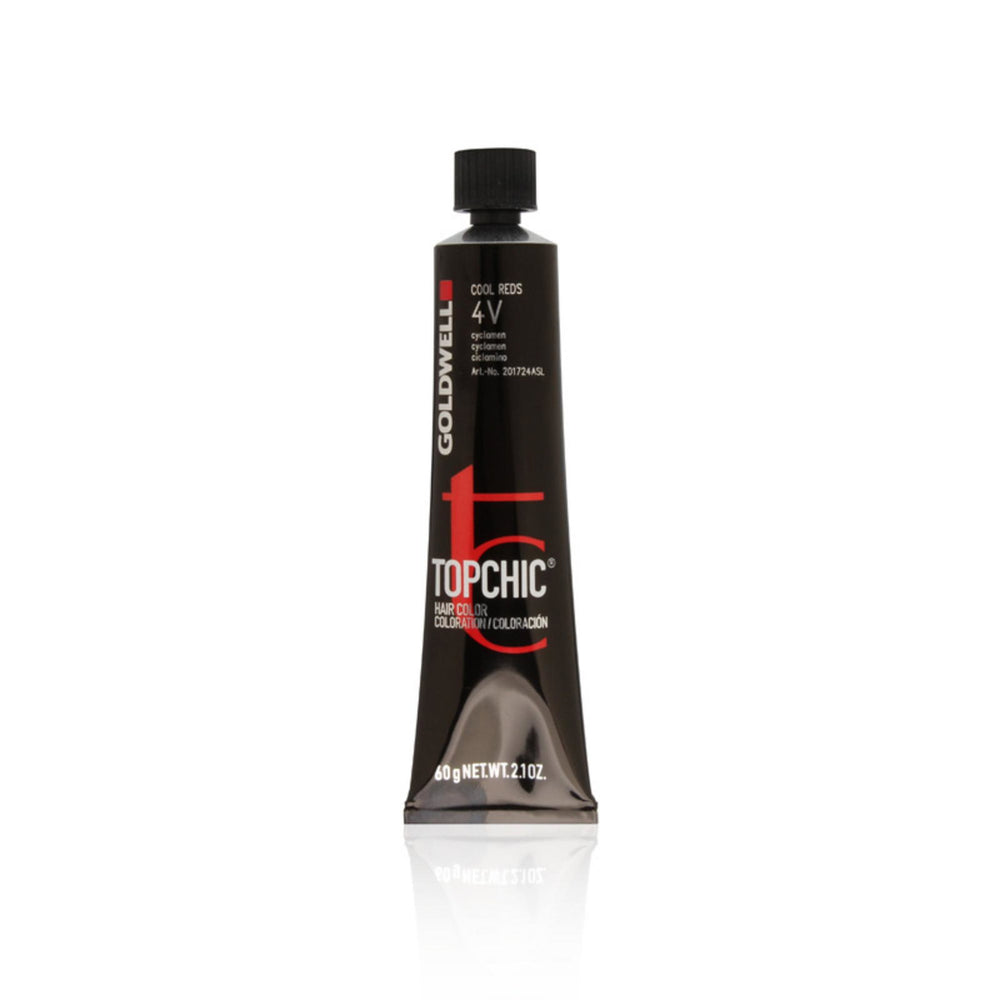 Goldwell TopChic – Permanent Hair Dye for Women, 4V Medium Brown Violet, 60 ml