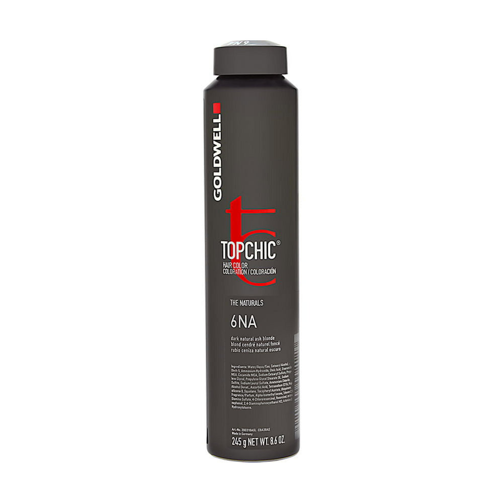 Goldwell TopChic – Permanent Hair Dye for Women, 6NA Dark Natural Ash Blonde, 250 ml