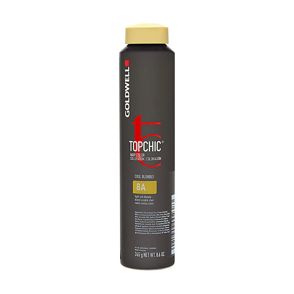 Goldwell TopChic – Permanent Hair Dye for Women, 8A Light Ash Blonde, 250 ml