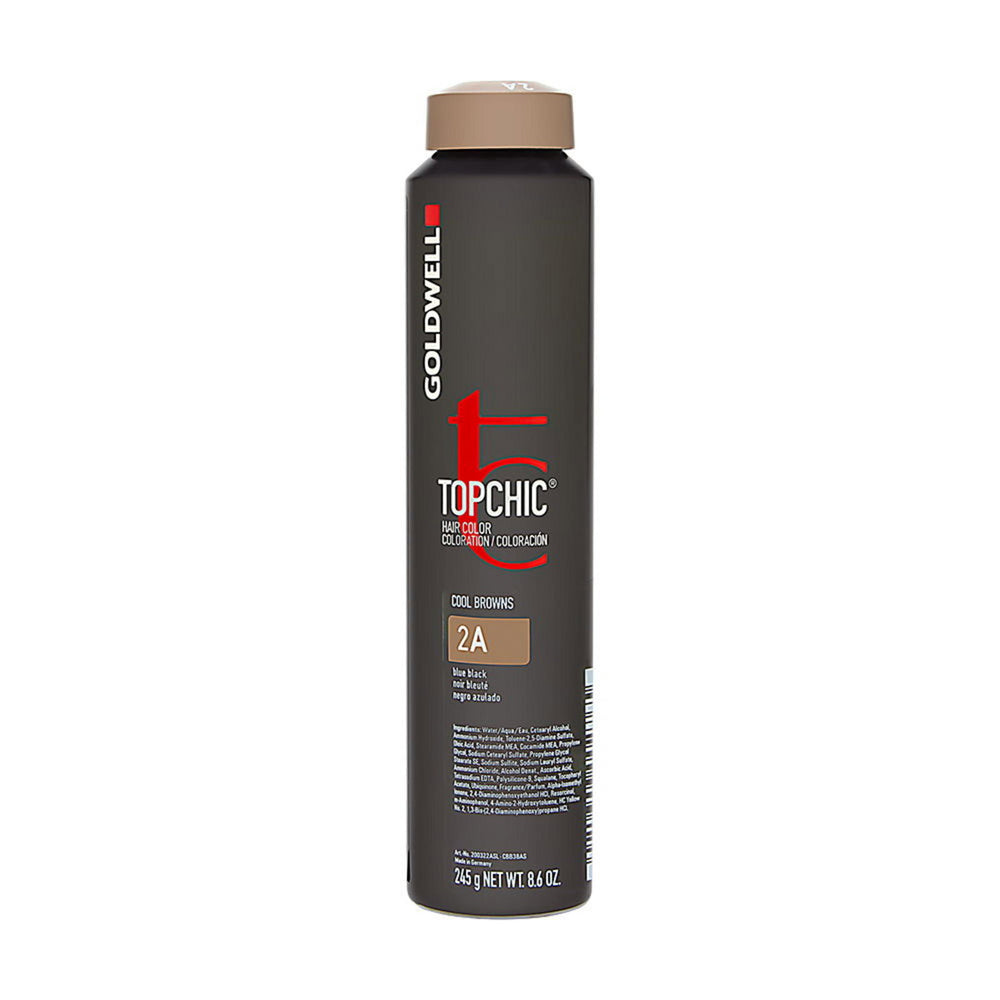 Goldwell TopChic Glycerin – Permanent Hair Dye for Women, 2A Blue Black, 250 ml