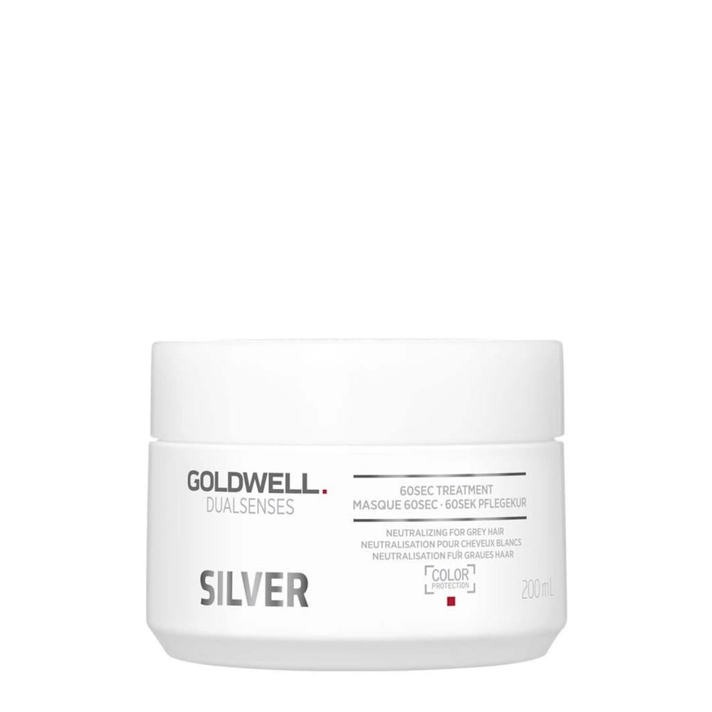 Goldwell Dualsenses Silver 60 Sec – Hair Treatment Cream Mask for Women, Anti Grey, 200 ml