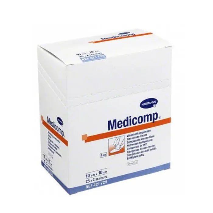 Hartmann Medicomp Soft Gauze 10X10cm 2x, 25 Units