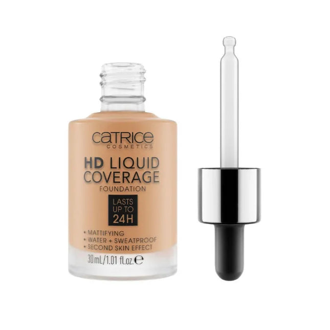 Catrice Hd Liquid Coverage – Foundation Lasts Up Tp 24h 046 Camel Beige Unisex, 30 ml
